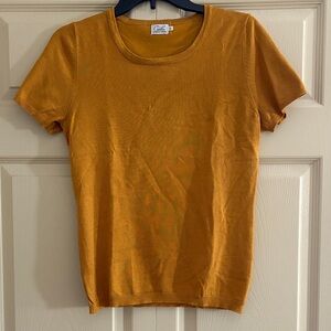 Cielo Mustard Fine Knit Short Sleeve Women's Top